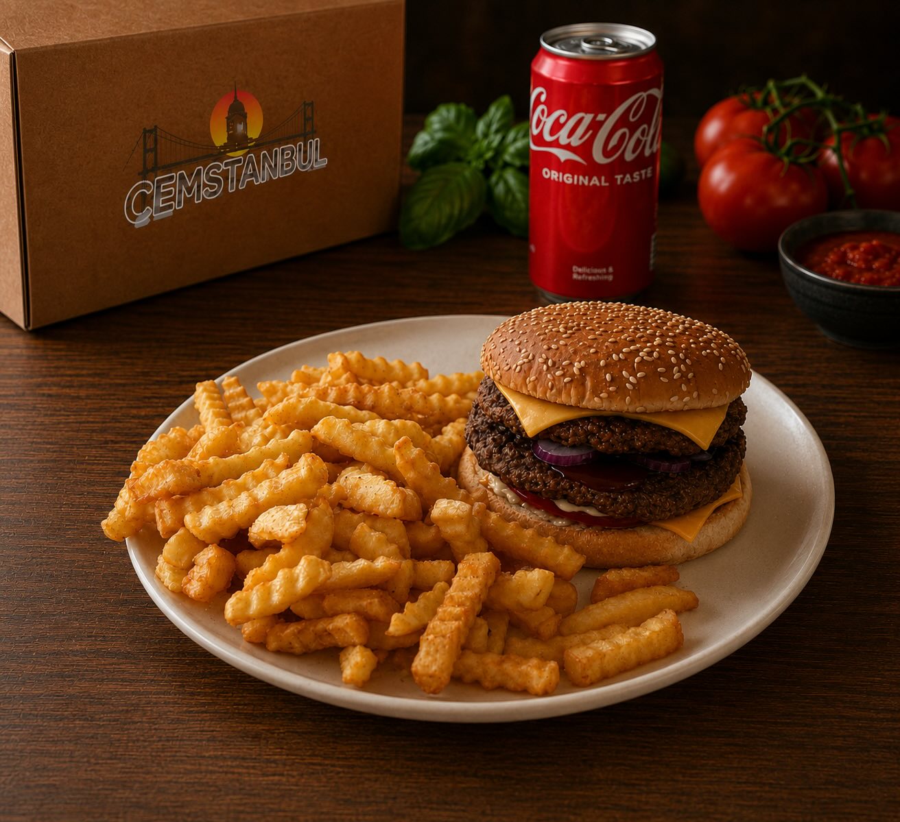Doppel-Cheeseburger Menü